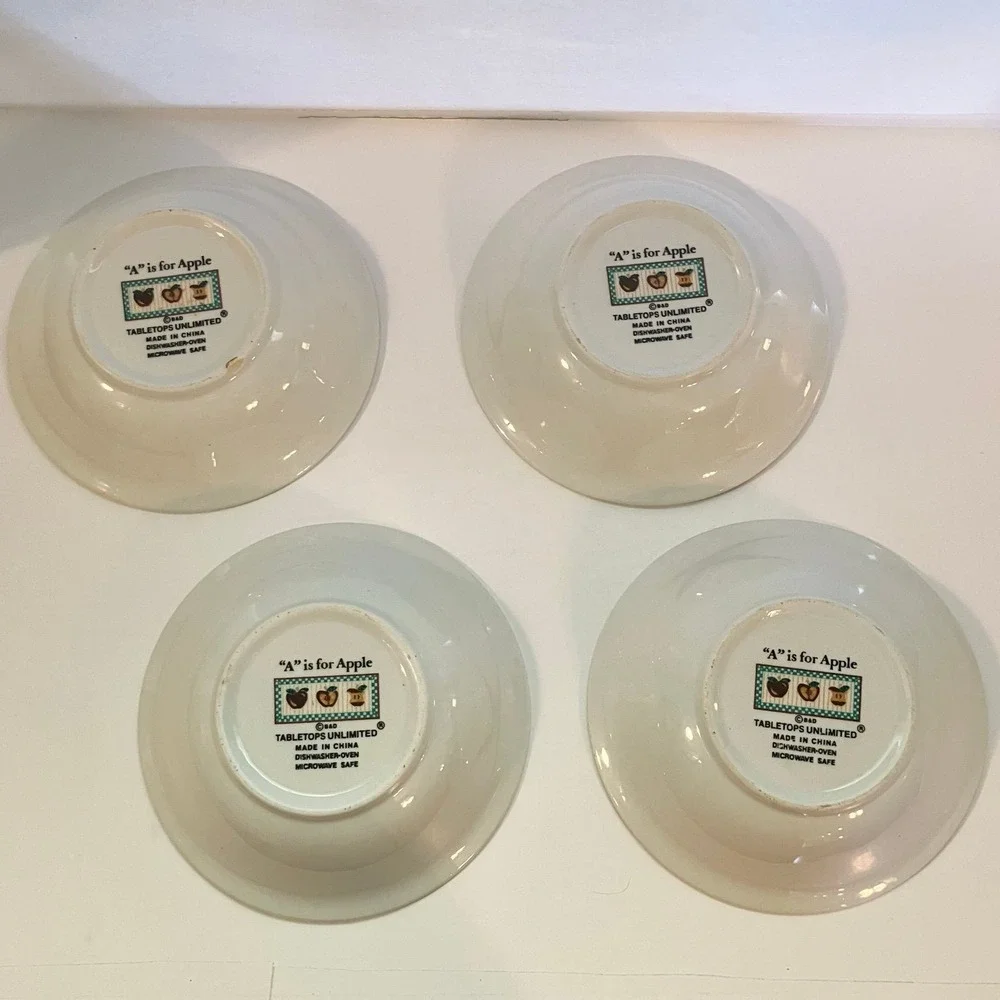 Tabletops Unlimited 1990's A is For Apple Soup Salad Bowls 8